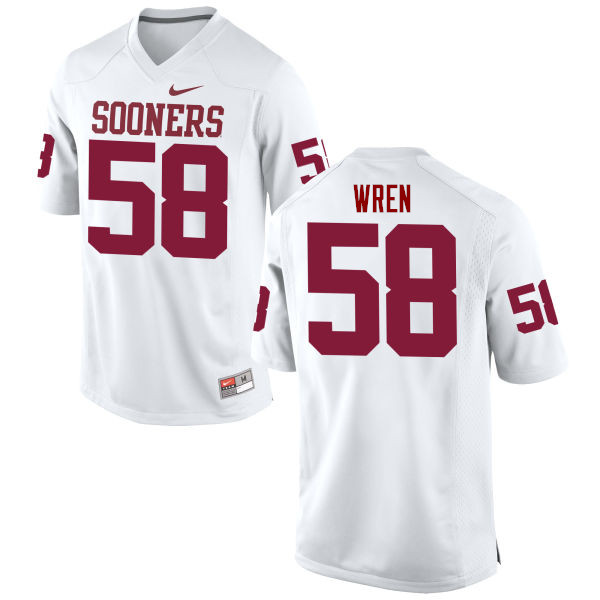 Men Oklahoma Sooners #58 Erick Wren College Football Jerseys Game-White - Click Image to Close